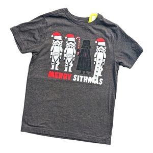 Crazy 8 M 7-8 Grey Star Wars "Merry Sithmas" Graphic T-shirt